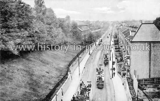 Archway Road from Highgate Archway, London. c.1906